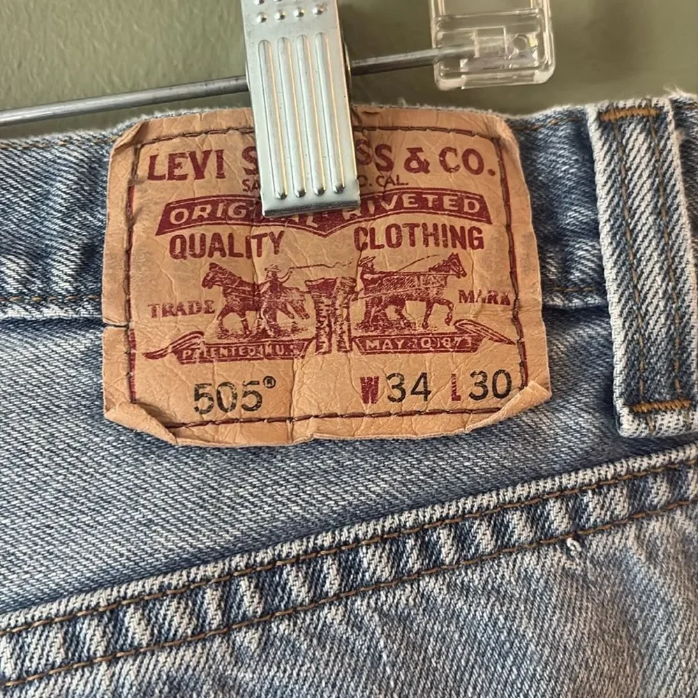 Levi's Regular Fit 505 W 34 L 30 Light Wish Rigid Jeans Men's VTG